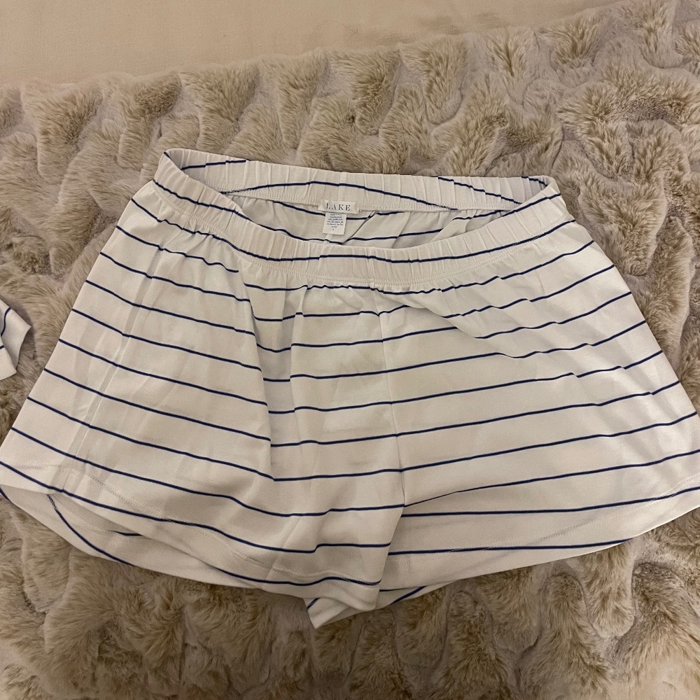 Lake Pajamas Pima Ruffle Shorts Set in Cobalt